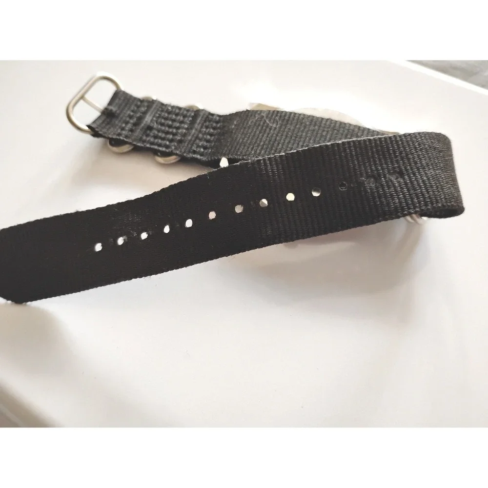 ▪️Y2K MC Utility Retro Nautical Watch Black Canvas Streetwear Skater quartz